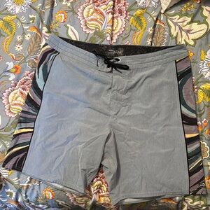 Stylish Board Shorts with Patterned Sides